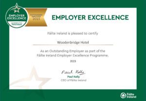 Failte Ireland Employer Excellence award